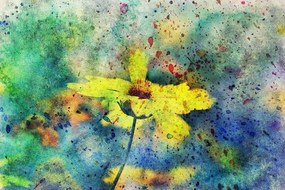 Samolepiaca tapeta žltý kvet s vintage nádychom - 300x200