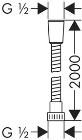 Hansgrohe Metaflex, sprchová hadica 2000 mm, chrómová, HAN-28264000