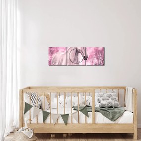 Obraz - Maľovaný kôň (s hodinami) (90x30 cm)
