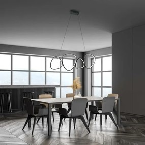 LED závesný luster na lane PETRA LED/48W/230V 4000K čierny