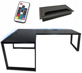 Písací Stôl Roh. Loft Top Čierna 180x120x2,8 Model 2