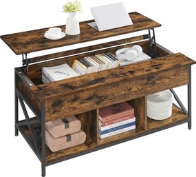 XXXLutz KONFERENČNÝ STOLÍK, čierna, sivohnedá, kov, kompozitné drevo, 120/48-62/60 cm MID.YOU - Stolíky do obývačky - 002543028707