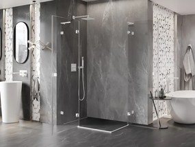 Mexen Lunar, L Duo výklopný sprchový kút 115 x 85 cm, 8mm číre sklo, biely profil, 834L-115L-085P-20-00