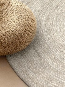 Hanse Home, Kusový koberec Jute Braided 106321 White ovál, 160x230 ovál, biela, chodba / predsieň