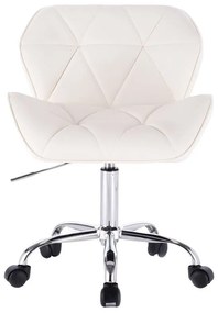 LuxuryForm DESIGN Stolička MILANO na strieborné podstave s kolieskami - biela