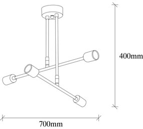 Luster na tyči FLOWER 4xE27/40W/230V