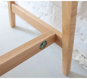 Biely písací stôl s podnožím z jaseňového dreva Ragaba Luka, dĺžka 65 cm