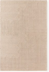 Ručne tuftovaný vlnený koberec's geometrickým vzorom Alexia