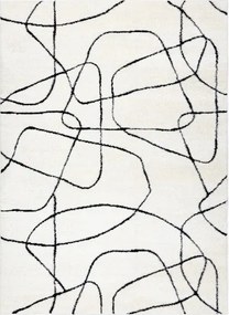 Dywany Łuszczów 120x170 cm Kusový koberec Mode 8522 abstract cream/black, biela, chodba / predsieň