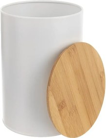 Orion 2. akosť - Dóza na potraviny, plechová, biela, s bambusovým viečkom - 0,8l