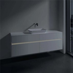 VILLEROY &amp; BOCH Collaro závesná skrinka pod umývadlo na dosku (umývadlo v strede), 4 zásuvky, s LED osvetlením, 1600 x 500 x 548 mm, White Matt, C120B0MS