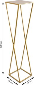 STOJAN NA KVETINÁČ LOFT5 100X24X24 CM ZLATÁ