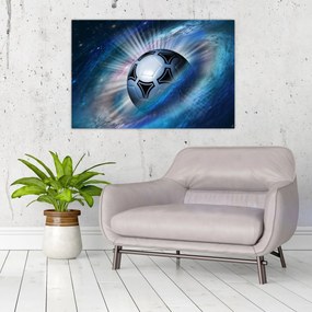 Obraz - Futbalová lopta vo vesmíre (90x60 cm)