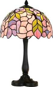 Ružová stolná lampa Tiffany LIlla - Ø 30*50 cm E27/max 1*60W