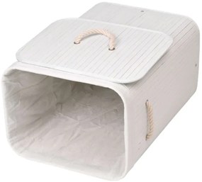 Kôš na bielizeň bambusový 80 l biely