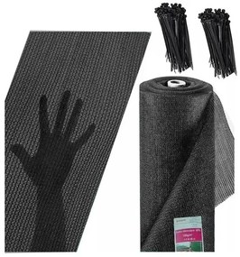 Ekspand Tieniaca sieť 1,2 x 25 m 90% tieň ANTRACIT + 200 ks sťahovacie pásky ZADARMO