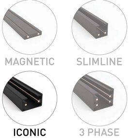 Moderný koľajnicový systém s 5 čiernymi dymovými reflektormi 1-fázový - Iconic Jeana