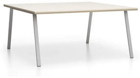 Kancelársky rokovací stôl DOUBLE LAYERS, bez prepážok, dub prírodný/dub morený