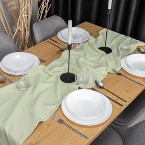 Biante Mušelínový behúň na stôl MSN-030 Pastelovo pistáciový 20x120 cm