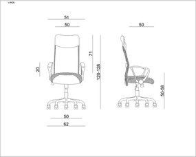 KANCELÁRSKA STOLIČKA VIPER RÔZNE FARBY / LÁTKY