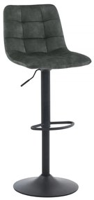 Barová stolička TOVARA — kov, látka, zelená