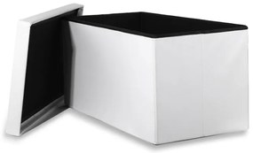 Skladacia lavička s vekom XXL biela