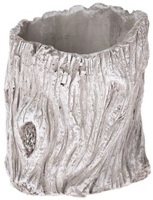 Betónový kvetináč dekor Kôra stromu, sivá, 12 x 13,5 cm, pr. 12 cm