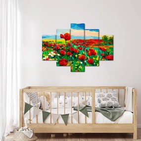 Obraz poľa s vlčími makmi (150x105 cm)