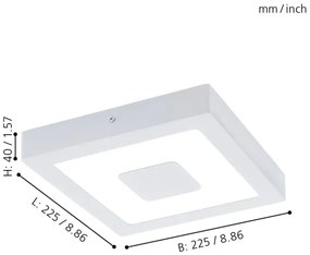 Eglo 96488 - LED Vonkajšie stropné svietidlo IPHIAS LED/16,5W/230V IP44