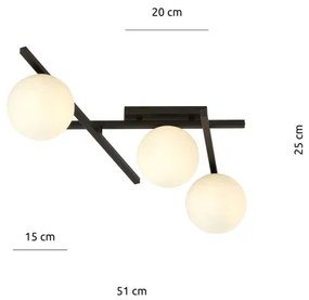 Stropné svietidlo SMART 3xE14/10W/230V čierna/biela