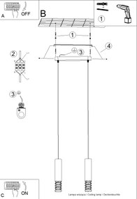 Závesné svietidlo Lami, 2x biele kovové tienidlo