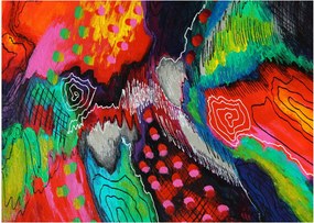 Obraz abstraktné - farby (70x50 cm)