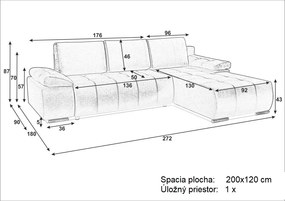 ROHOVÁ SEDAČKA CAMERON L 272 x 180 cm
