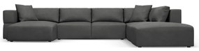 Tmavosivá rohová pohovka do "U", pravý roh Esther - Milo Casa