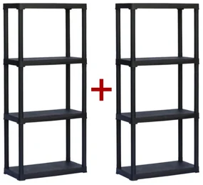 ArtPlast Plastový regál TEMPO 1+1 ZADARMO, 1330x600x300 mm, 4 police