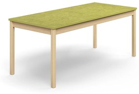 Stôl DECIBEL, 1800x800x720 mm, linoleum - zelená, breza