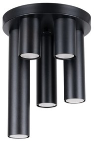 Stropné svietidlo Lagos, 5x čierne kovové tienidlo