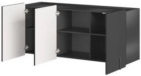 Závesná komoda Malmi 150 cm - čierny mat / čierna