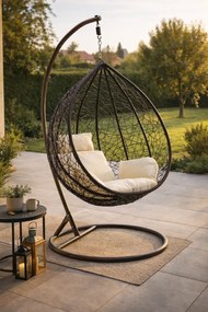 Závěsné houpací křeslo Houseland Mira L hnědé