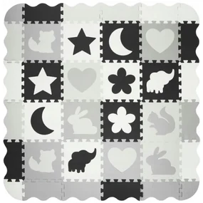 PENOVÉ VZDELÁVACIE PUZZLE 36 ks - XXL sivo / čierne