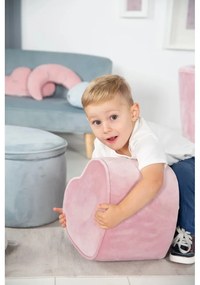 Svetloružový zamatový detský puf Lil Sofa – Roba