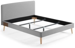 Sivá dvojlôžková posteľ Kave Home Lydia, 160×200 cm