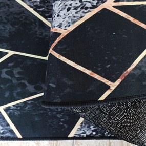 DY ČIERNY a ZLATÝ koberec N 16 Rozmer: 80x150 cm