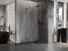 Mexen Lunar-F L, 1-krídlový sprchový kút so skladacími dverami, pravý, 90 x 90 cm, 8mm číre sklo, grafitový profil, 836L-090-090-95-00-P