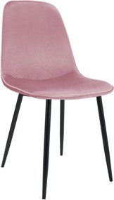 Sada 4 ks jedálenských stoličiek Maryam zamat - ružová