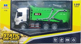 Nákladné auto na odpadky Kovové sťahovanie Huina Green 1:50