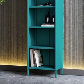 Knižnica do obývačky MARIO, 500 x 1800 x 350 mm, Modern: morská farba
