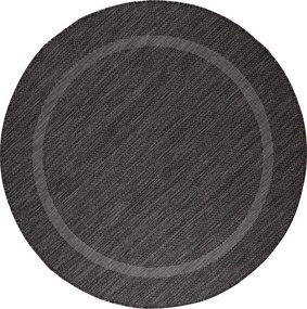 Ayyildiz, Kusový koberec Relax 4311 Black kruh, 200x200 (priemer) kruh, čierna, chodba / predsieň