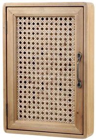 Prírodná drevená skrinka na kľúče s výpletom French Old - 27*7*39 cm