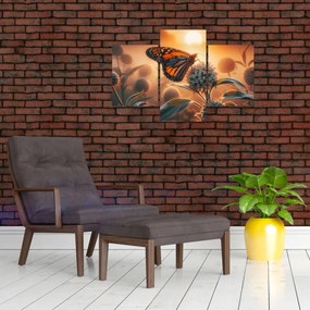 Obraz – Motýľ v zapadajúcom slnku (90x60 cm)